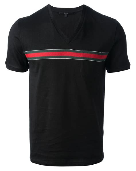 gucci v neck t shirt black|all black Gucci shirt.